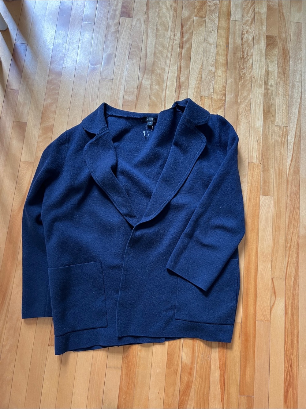 J. Crew Navy Open-Front Knit Cardigan